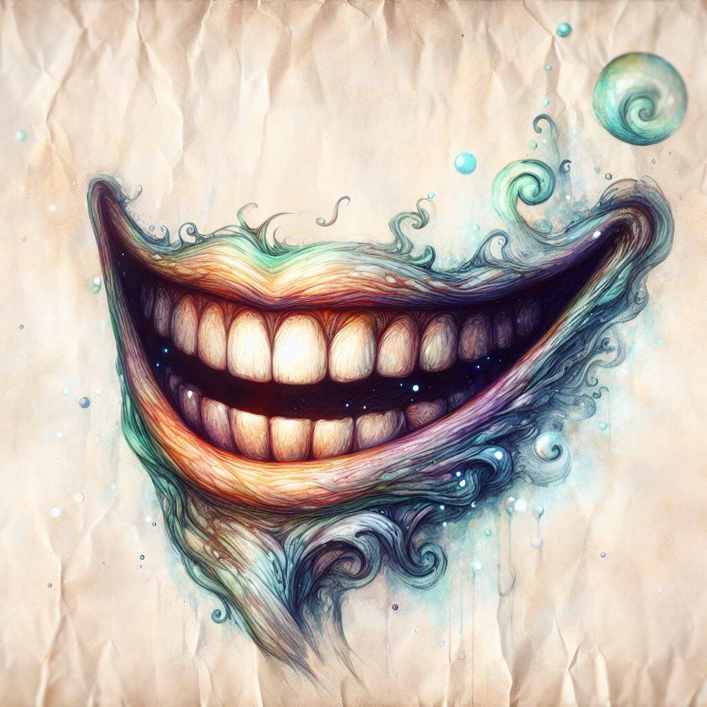 A spiritual mouth smiling